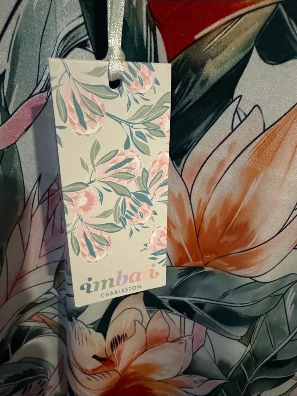 Floral Slip Midi Dress with Tropical Print - Picture 2 of 4